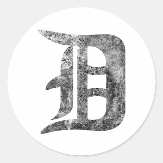Detroit D wash Ronde Sticker (Voorkant)