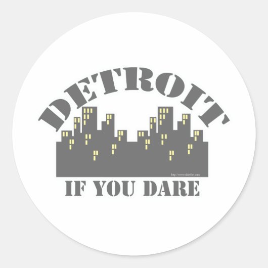 Detroit Dare Ronde Sticker (Voorkant)