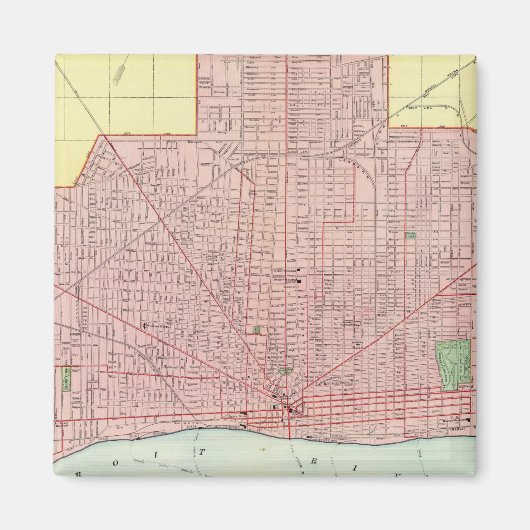 Detroit en omgeving magneet (Voorkant)