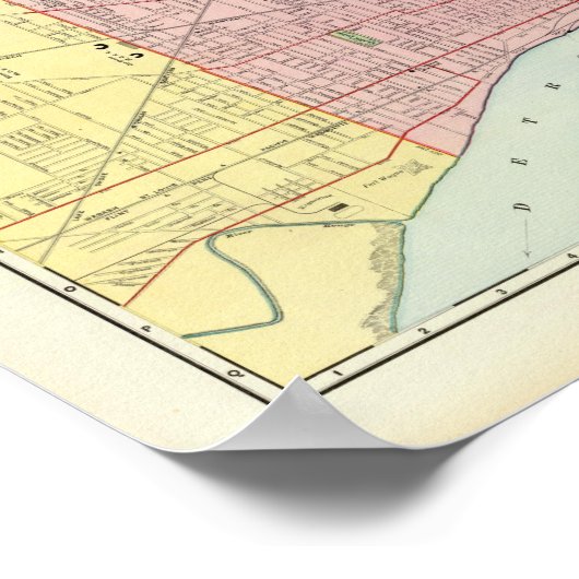 Detroit en omgeving poster (Hoek)