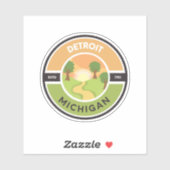 Detroit EST. 1701 Park Circle Sticker (Vel)