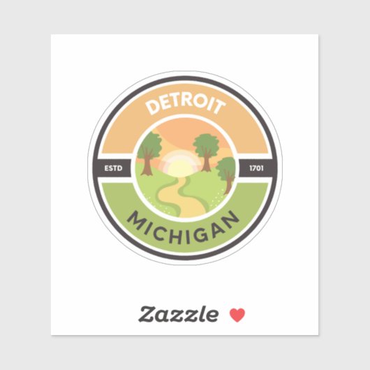 Detroit EST. 1701 Park Circle Sticker (Vel)