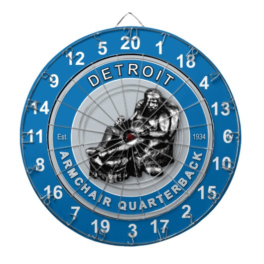 Detroit Fauteuil Quarterback Football Dartboard Dartbord (Voorkant)