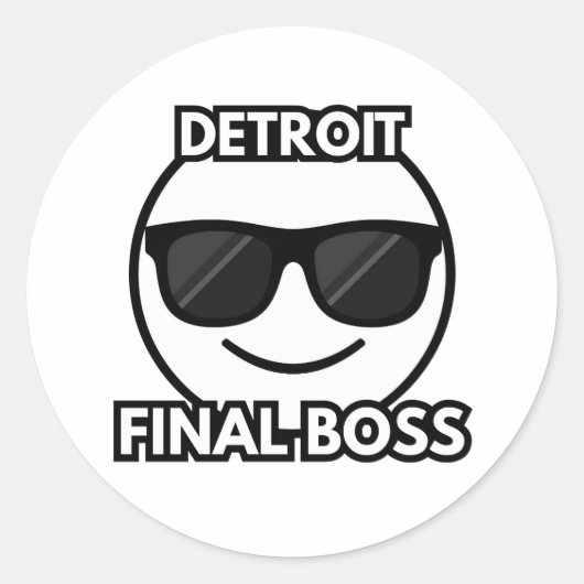 Detroit Final Boss Cool Emoji Sticker (Voorkant)