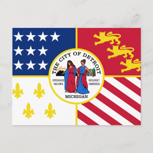 Detroit Flag Briefkaart (Voorkant)
