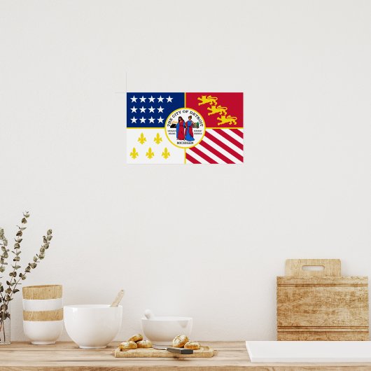 Detroit Flag Poster (Keuken)