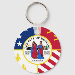 Detroit Flag Sleutelhanger