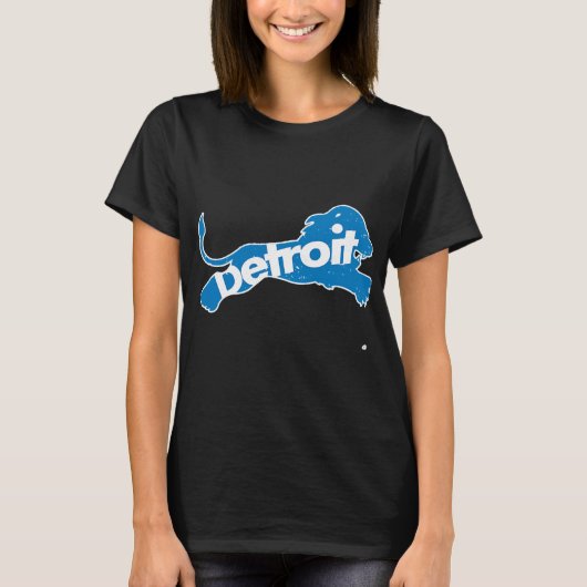 Detroit Football Michigan Lion  T-shirt (Voorkant)
