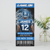 Detroit Football Ticket Birthday Invitation (Staand voorkant)