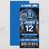 Detroit Football Ticket Birthday Invitation (Voorkant / Achterkant)