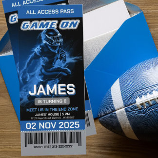 Detroit Football Ticket Invitation Kaart