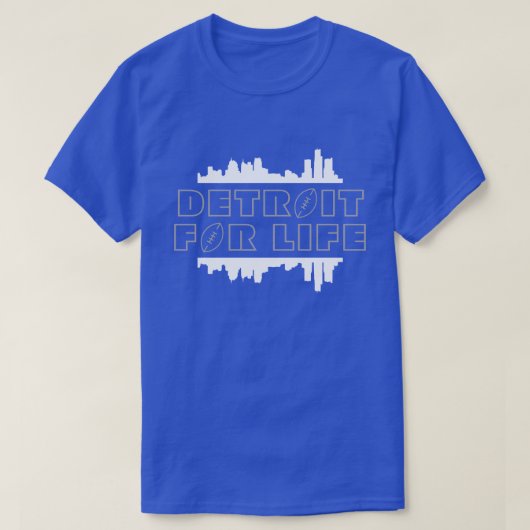 Detroit for Life - Football Silver T-shirt (Design voorkant)