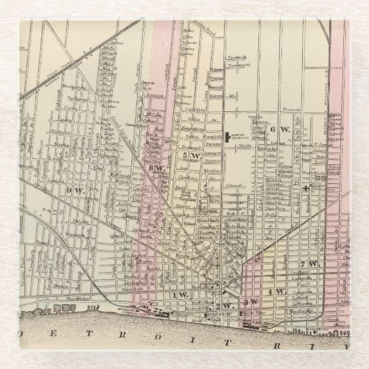 Detroit Glazen Onderzetter (Voorkant)