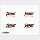 Detroit Graffiti-stijl Rechthoekige Sticker (Vel)