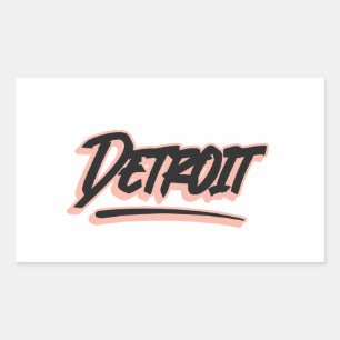 Detroit Graffiti-stijl Rechthoekige Sticker