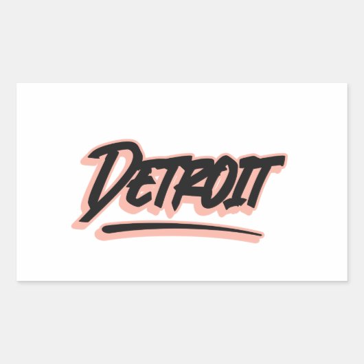 Detroit Graffiti-stijl Rechthoekige Sticker (Voorkant)