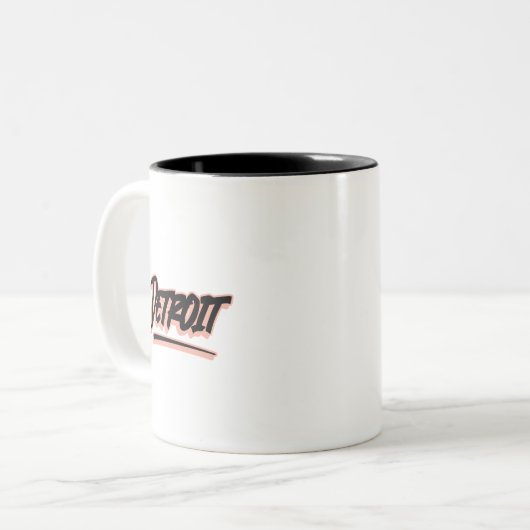 Detroit Graffiti-stijl Tweekleurige Koffiemok (Voorkant links)