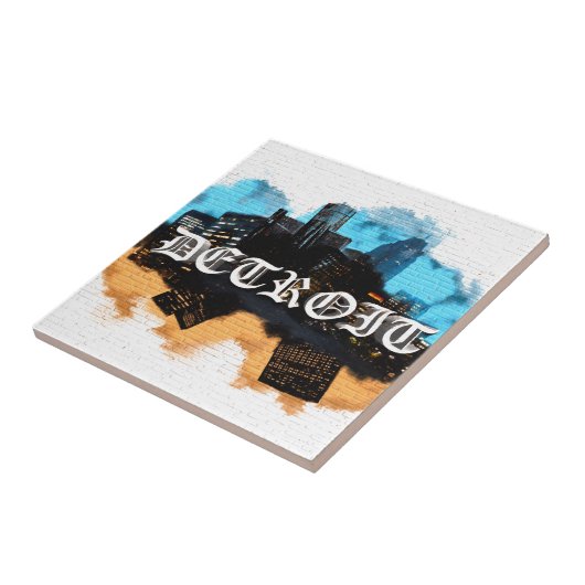 Detroit Graffiti Tegeltje (Zijkant)