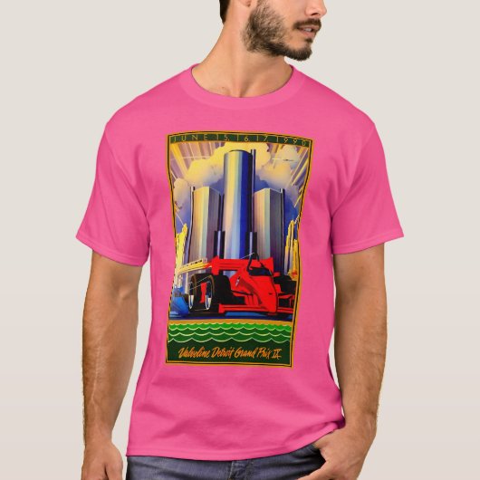 Detroit Grand Prix  Auto Racing Advertentie T-shirt (Voorkant)