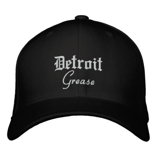 Detroit Grease Flex Fit Wool Baseball Pet Zwart (Voorkant)