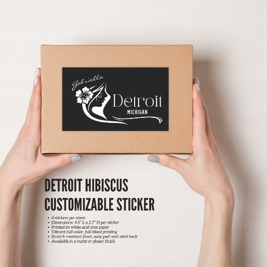 Detroit Hibiscus  Sticker