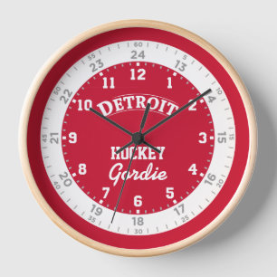 Detroit Hockey 24-uurs wandklok