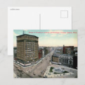 Detroit, hoek Woodward & Michigan,  Briefkaart (Voorkant / Achterkant)