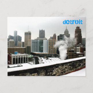 Detroit in de winter briefkaart