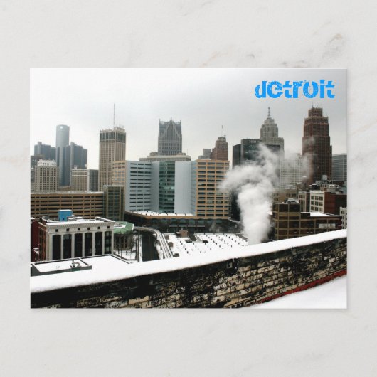 Detroit in de winter briefkaart (Voorkant)
