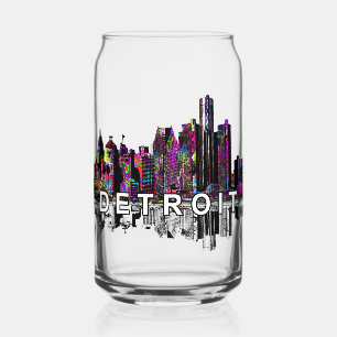 Detroit in graffiti met monogram blikvorm glas