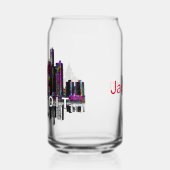 Detroit in graffiti met monogram blikvorm glas (Links)