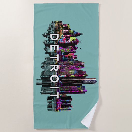 Detroit in graffiti strandlaken (Voorkant)