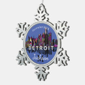 Detroit in graffiti tin sneeuwvlok ornament (Rechts)