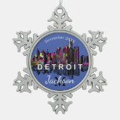 Detroit in graffiti tin sneeuwvlok ornament (Voorkant)