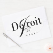 Detroit Jazz Magazine Ovale Sticker (Envelop)