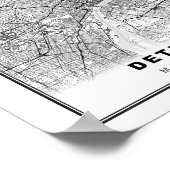 Detroit Kaart Poster (Hoek)