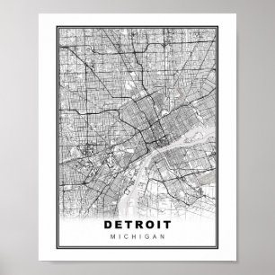 Detroit Kaart Poster