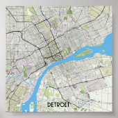 Detroit kaart poster (Voorkant)