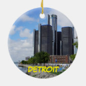 Detroit kerstversiering keramisch ornament (Achterkant)