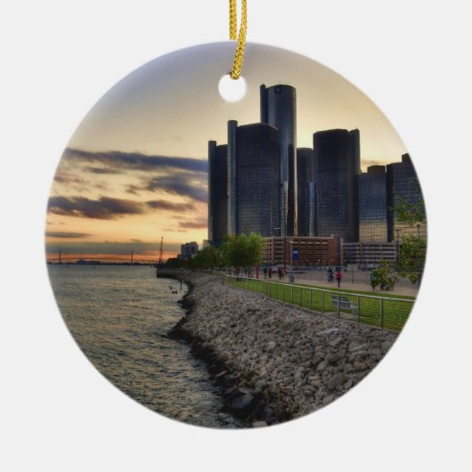 Detroit kerstversiering keramisch ornament (Voorkant)