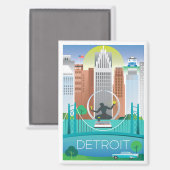 Detroit koelkastmagneet magneet (Voorkant / Achterkant)