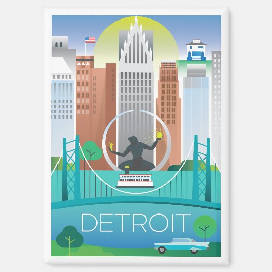 Detroit koelkastmagneet magneet (Voorkant)