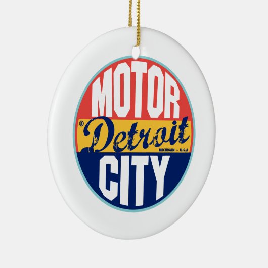 Detroit  Label Keramisch Ornament (Rechts)