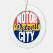 Detroit  Label Keramisch Ornament (Links)
