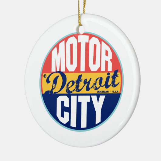 Detroit  Label Keramisch Ornament (Links)