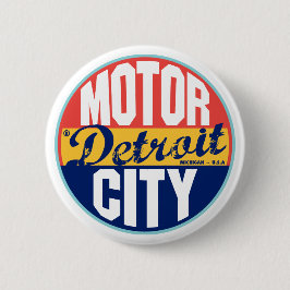 Detroit  Label Ronde Button 7,6 Cm