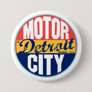 Detroit  Label Ronde Button 7,6 Cm
