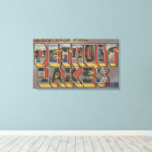 Detroit Lakes, Minnesota - Grote lettertjes Canvas Afdruk (Insitu (Houten vloer))