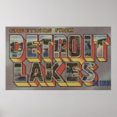 Detroit Lakes, Minnesota - Grote lettertjes Poster (Voorkant)