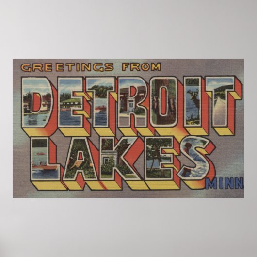 Detroit Lakes, Minnesota - Grote lettertjes Poster (Voorkant)